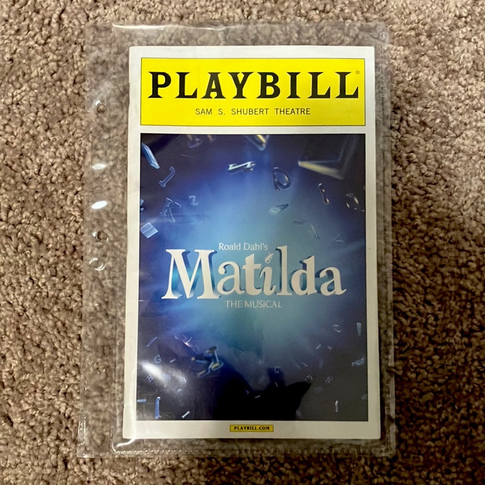 Broadway Matilda Playbill, in binder package.